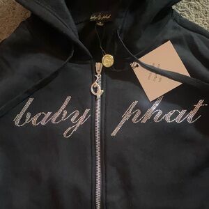 Baby Phat Black Zip-Up with Silver Detailing
